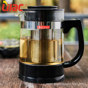 Lilac clear glass coffee/tea teapot kettle